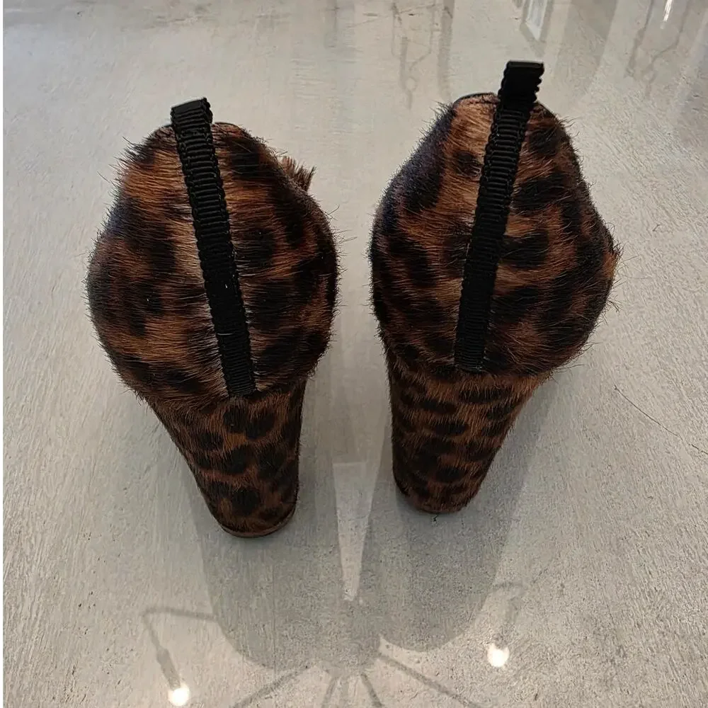 Boden Women's Chunky Loafer Heel Animal Print Leopard Shoe SZ 36 - Picture 5 of 8